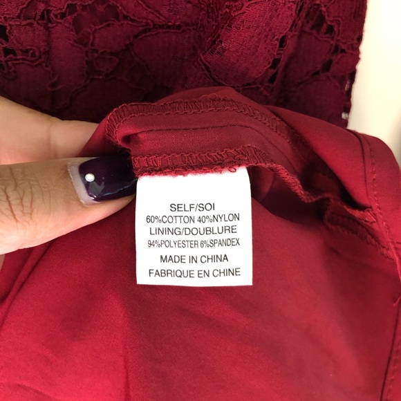 Wayf Say It Out Loud Lace Dress Garnet Red Size L - Picture 7 of 9
